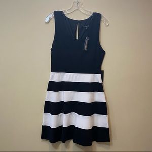 Black and white striped dress